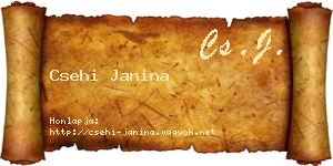 Csehi Janina névjegykártya
