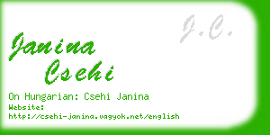 janina csehi business card